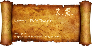 Kerti Róbert névjegykártya